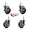 Service Caster 4'' Maroon Poly Wheel Swivel 7/16'' Grip Ring Stem Caster Set 2 Brakes, 4PK SCC-GR20S414-PPUB-MRN-TLB-716138-2S2 - alternate 4